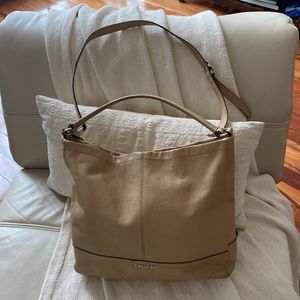 Tan Coach handbag